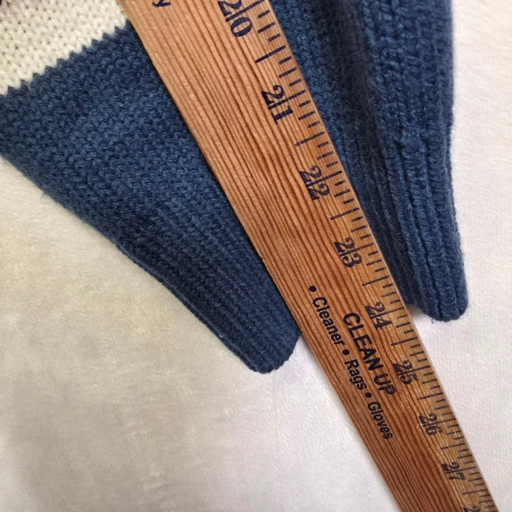 American Weekend Sweater Men 2XL Red Blue Striped Cable Knit Oversized Retro VTG
